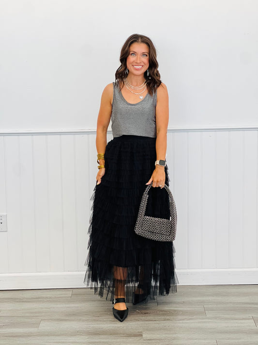 Silver/Black Subtly Sparkly Tank Top (Reg. & Plus)