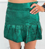 Shiny A-Line Bubble Hem Mini Skirt (Reg.) - 2 Colors