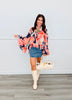 Navy Multi Abstract Watercolor Blouse (Reg. and Plus)