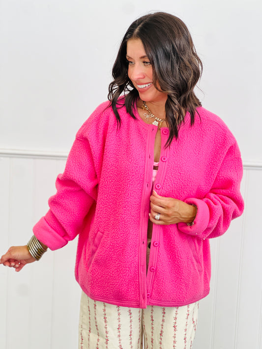 Punch Button Down Sherpa Jacket (Reg.)