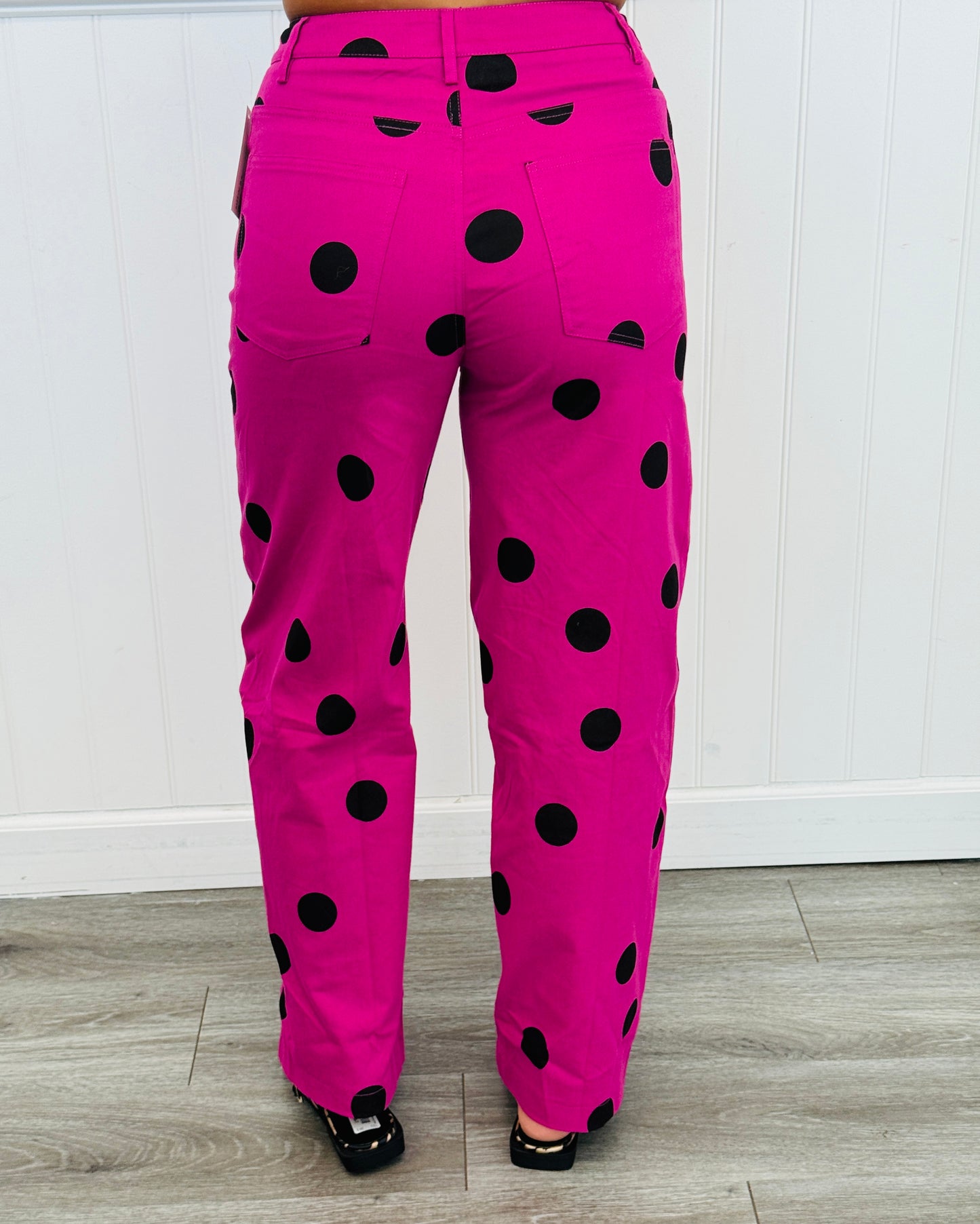 Magenta Polka Dot Wide Leg Pants (Reg.)