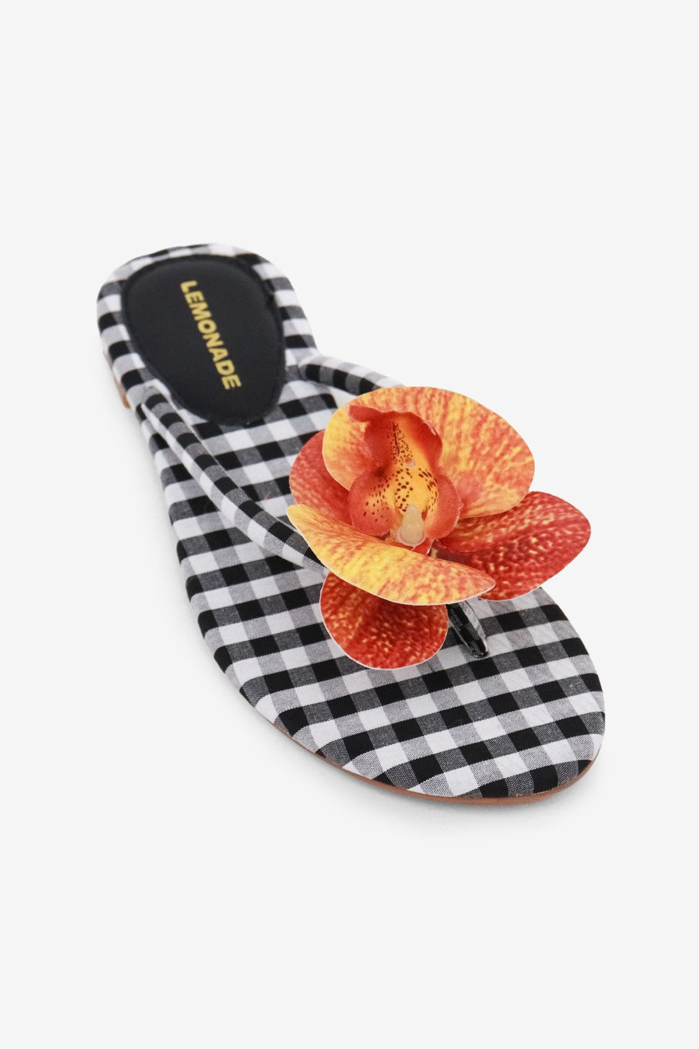 Black Petals in Paradise Sandals