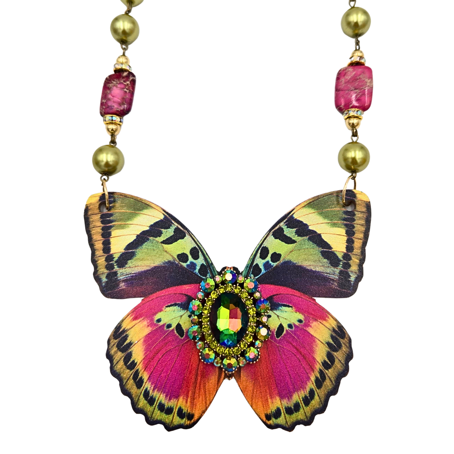 Gypsy South - Green Jewel Butterfly Necklace