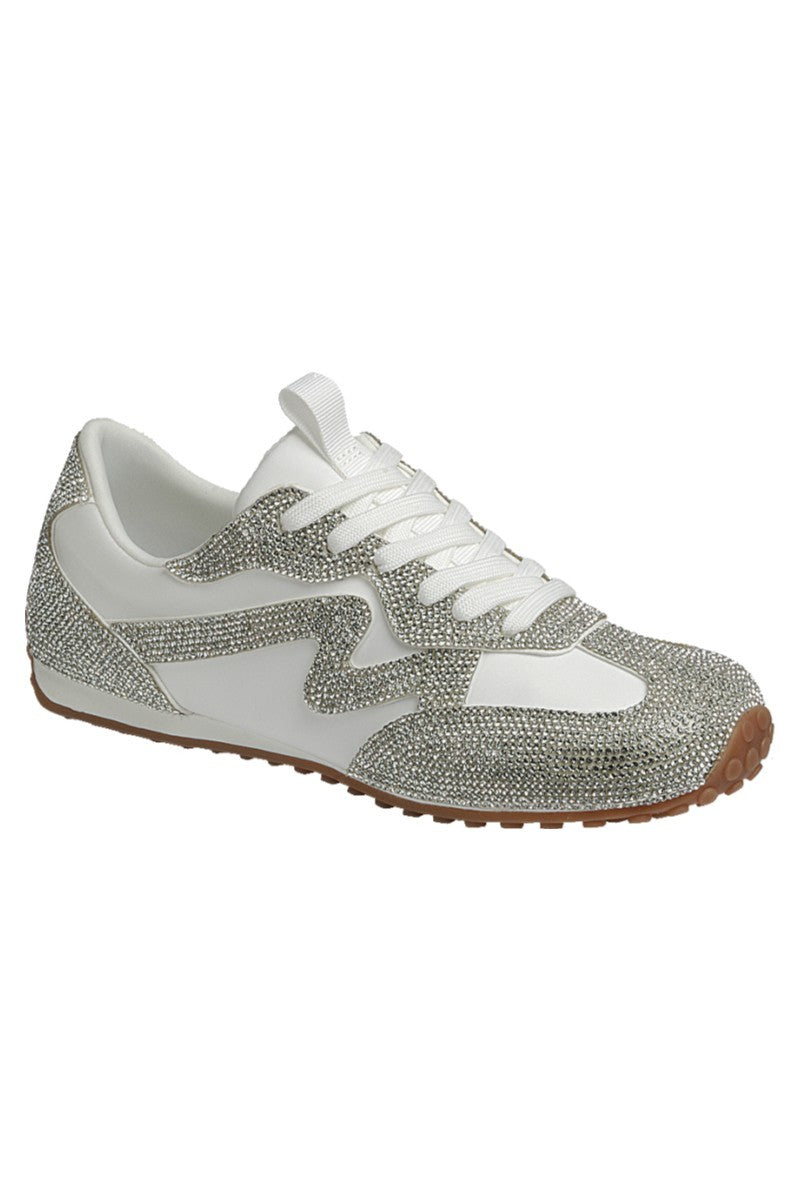 White/Silver Sparkle Society Sneakers
