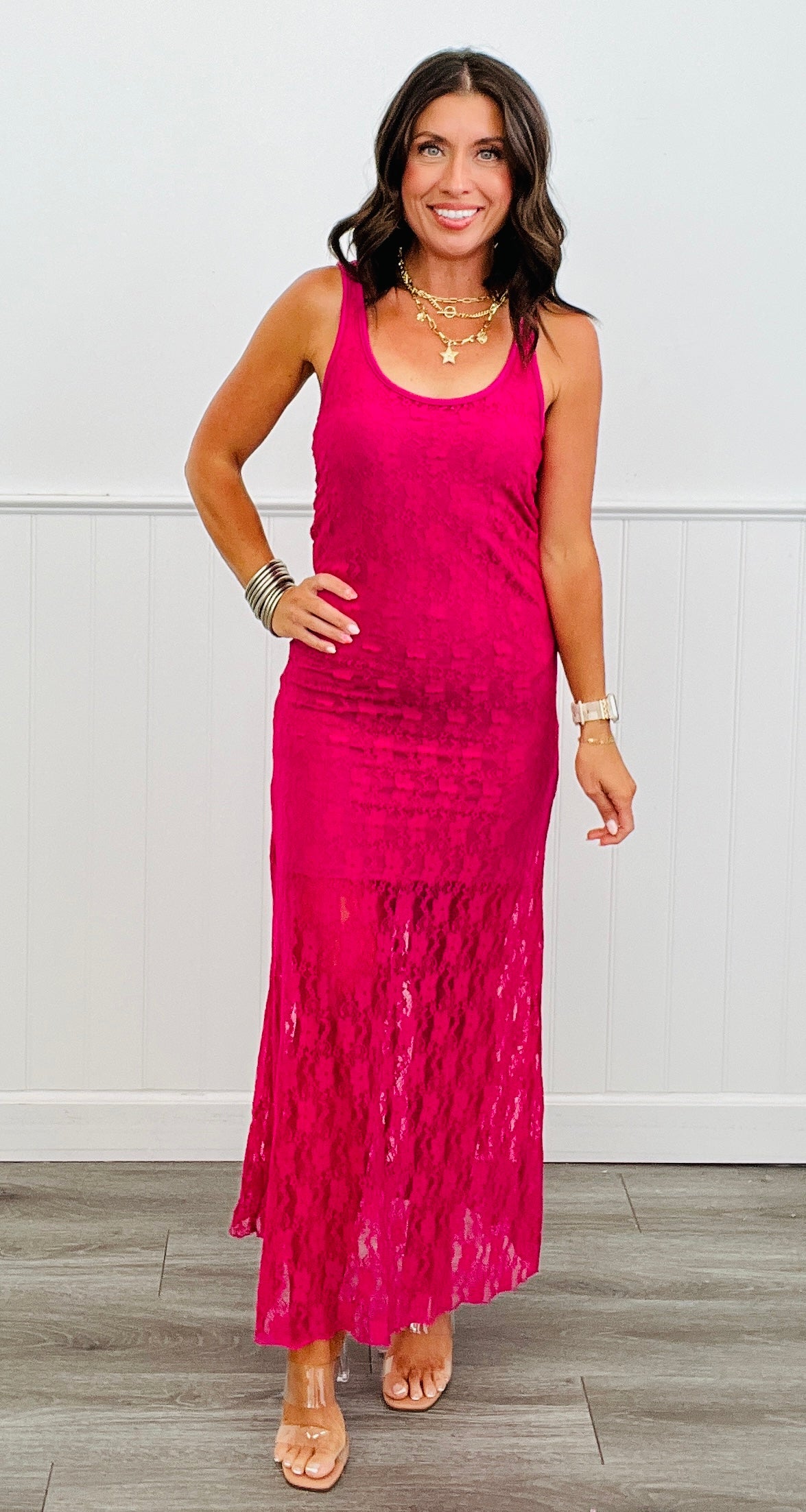Leely Lace Midi Dress (One Size & Plus)- 3 Colors