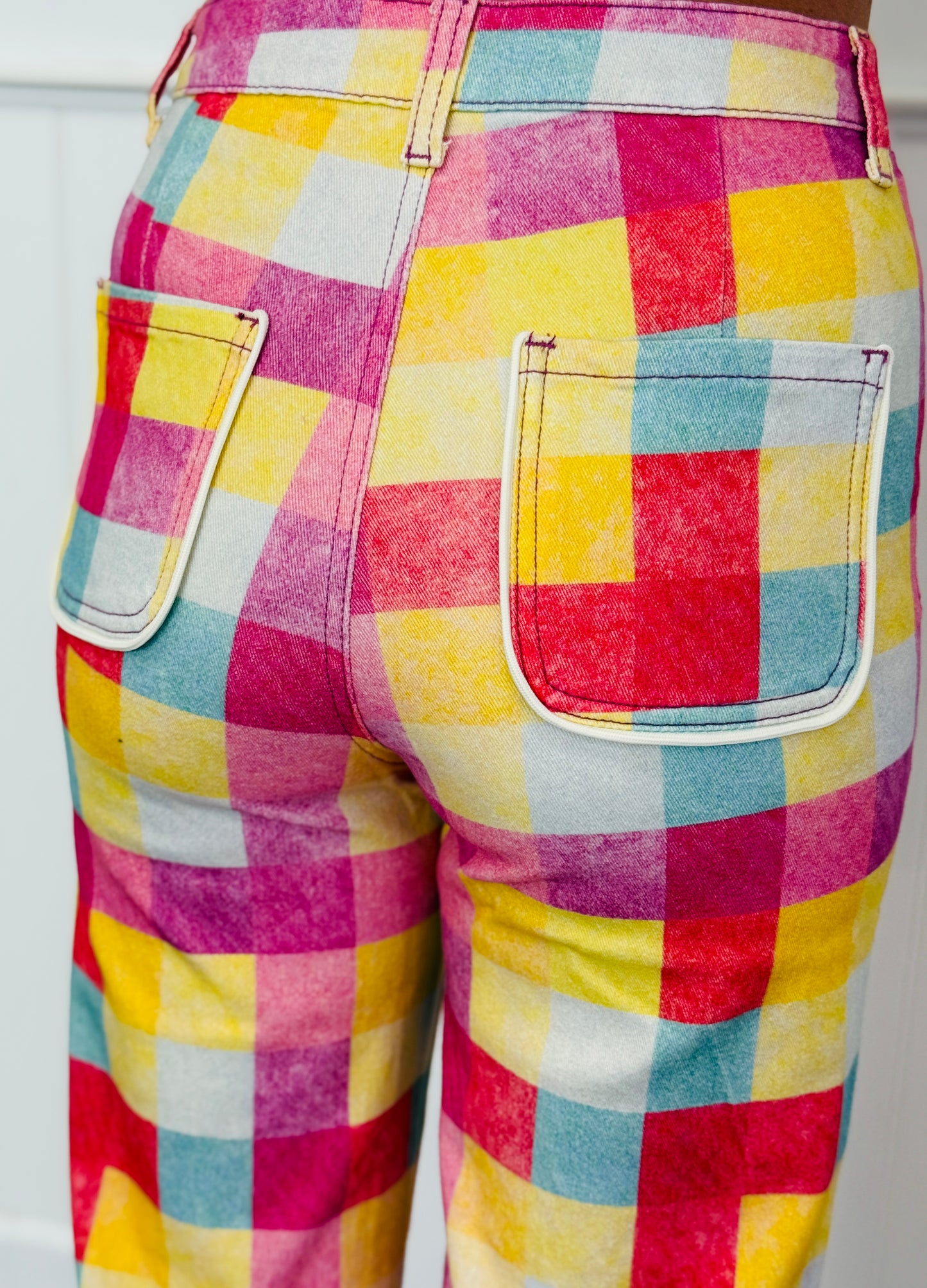 Madras Mosaic Denim Pants (Reg.)