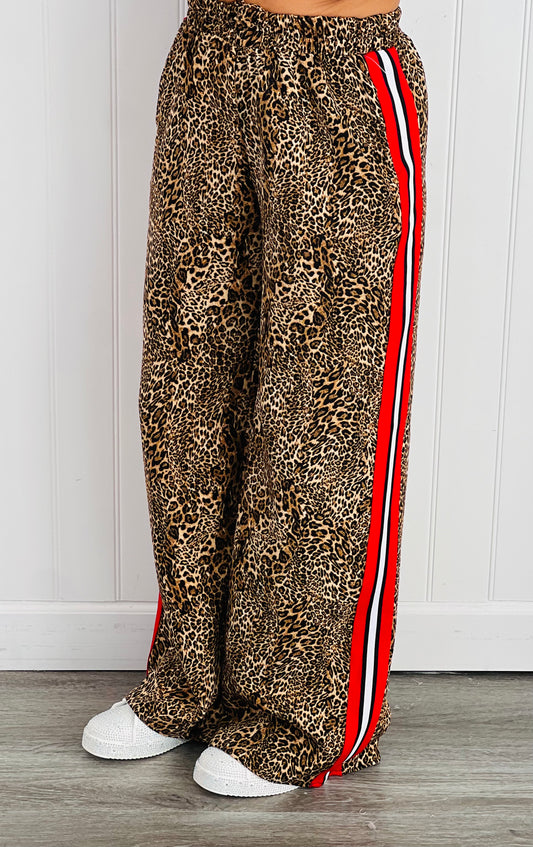 Leopard Contrast Trousers (Reg. and Plus)