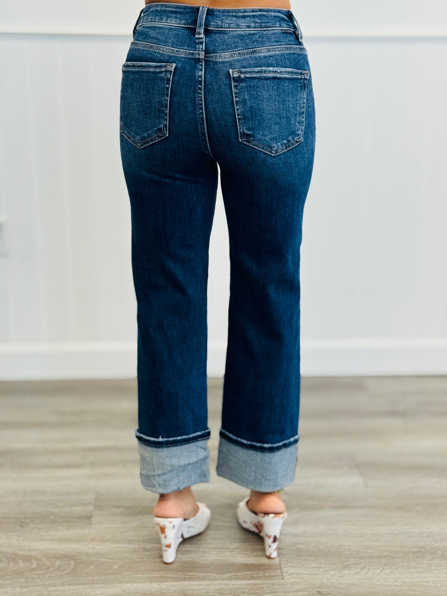Risen Dark Short And Sweet High Rise Cuffed Jeans (Reg. & Plus)