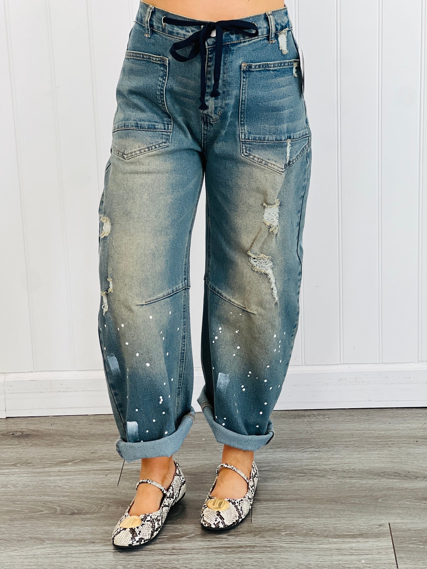 Dark Denim Pull-On Style Pants (Reg.)