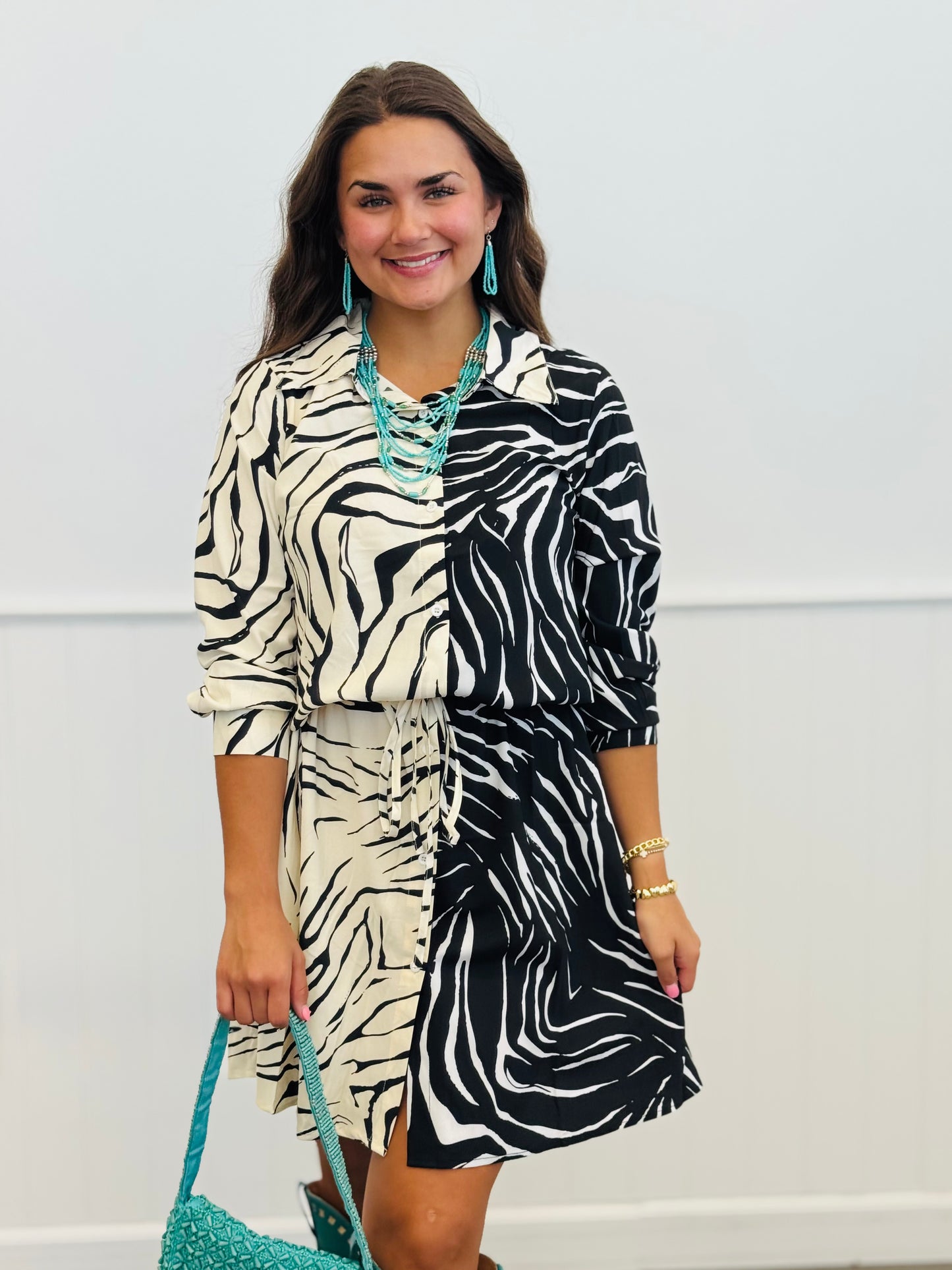 Mirror Image Zebra Print Midi Dress (Reg.)