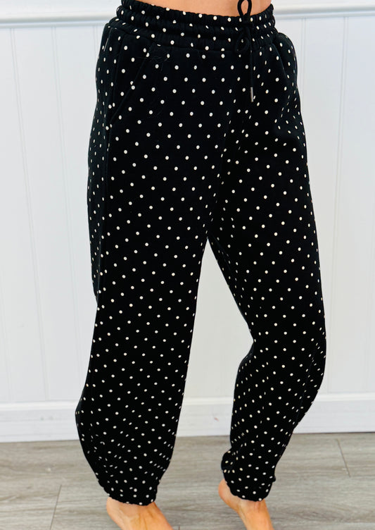 Black & Ivory Polka Dot Sweatpants (Reg.)