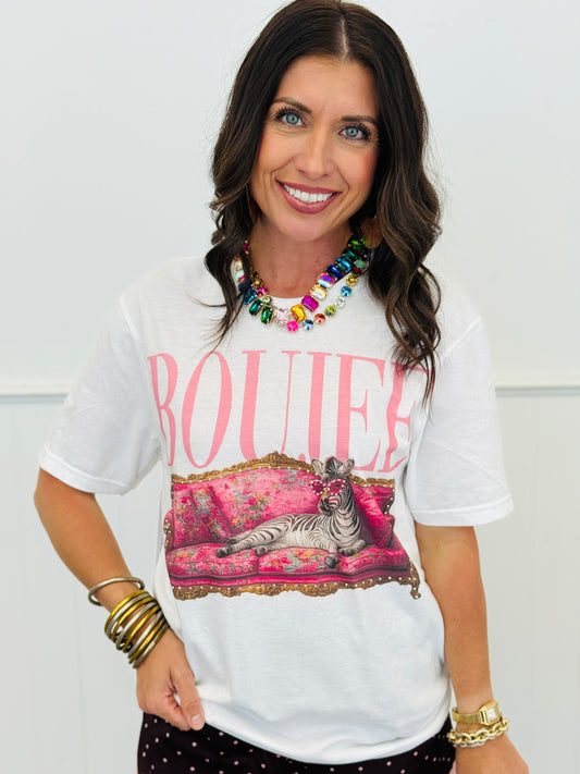 Boujee Zebra Bling Tee (Reg. and Plus)