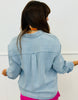 Denim Cascading Ruffles Blouse (Reg.)