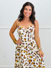 Natural Animal Print Bustier Midi Dress (Reg.)