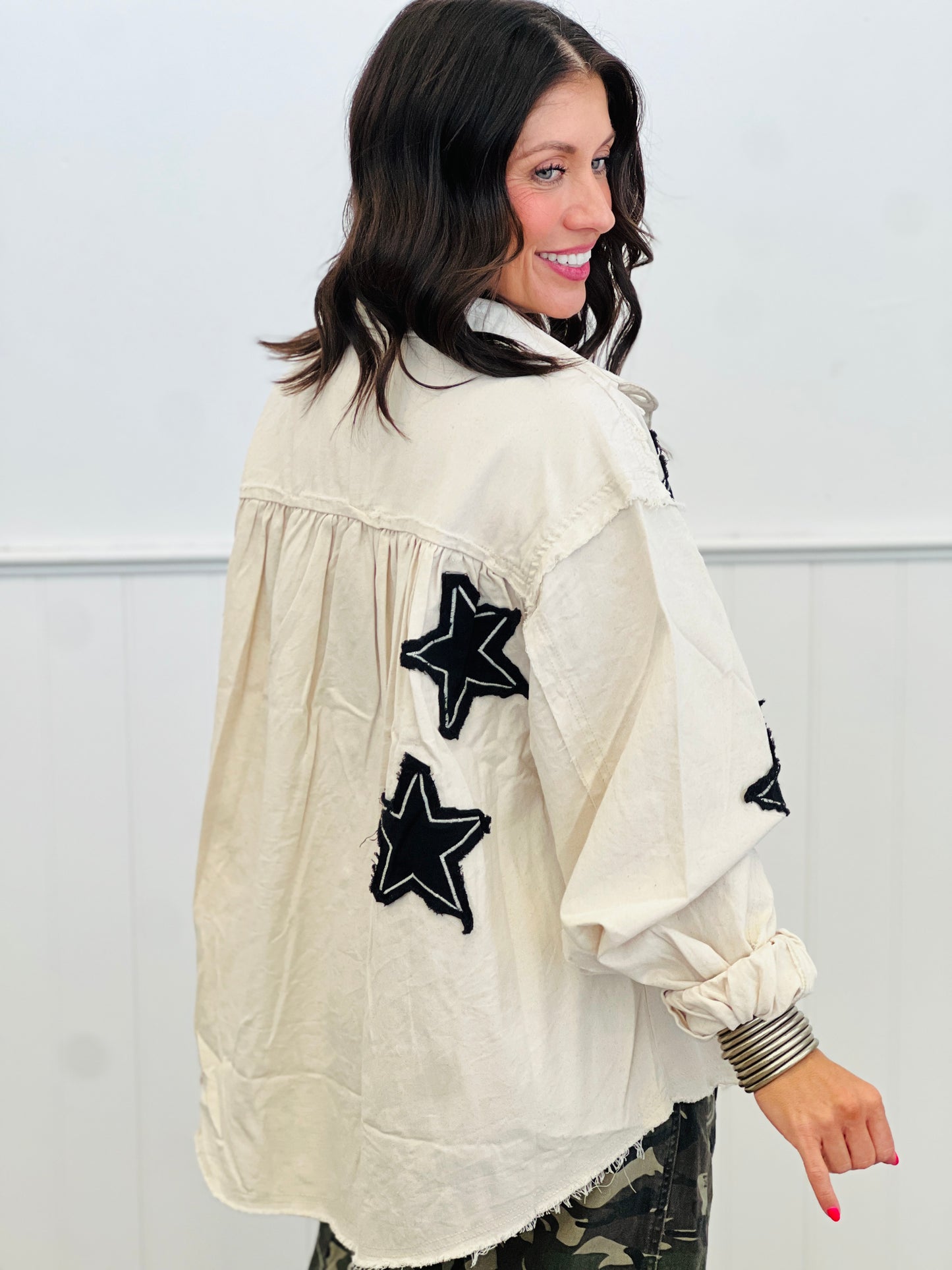 POL Natural Stars Above Denim Jacket (Reg.)