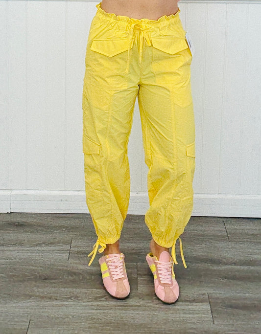 Yellow Cargo Parachute Pants (Reg.)