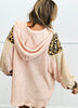 POL Pink/Beige Sherpa Contrast Hoodie Top (Reg.)