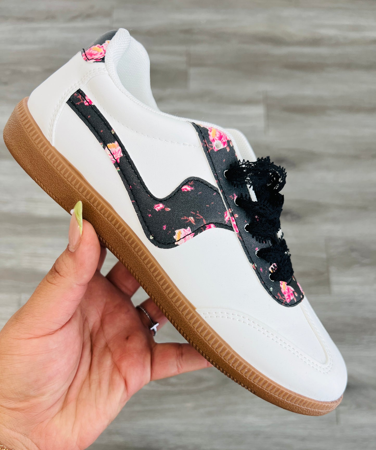 Black/White Rise And Bloom Sneakers