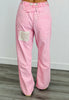 POL Pink Striped Denim & Twill Pants (Reg.)