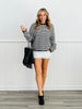 Charcoal Striped Gigi Cardigan (Reg.)