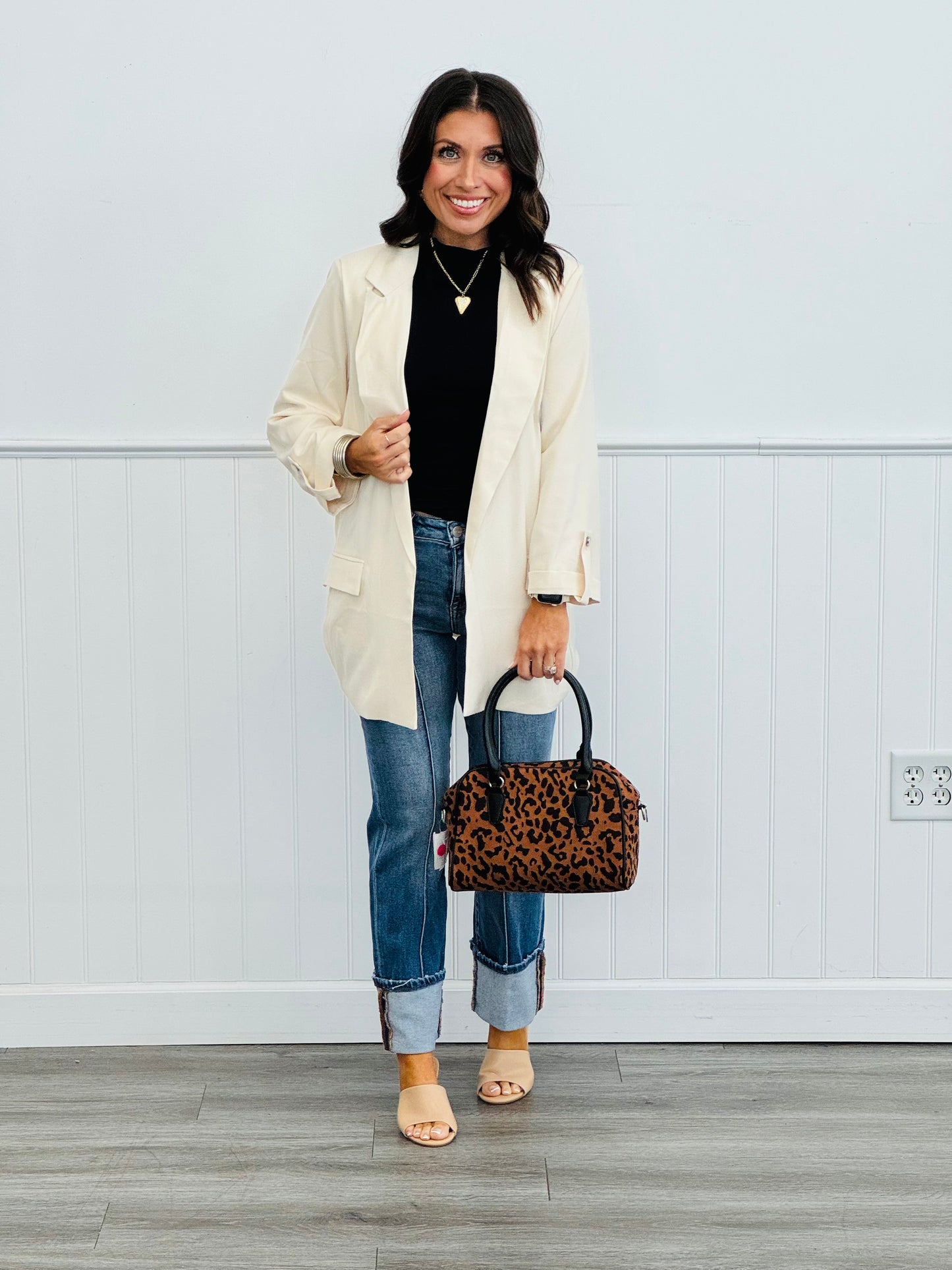 Roll Up Sleeves Open Blazer (Reg.)-4 Colors
