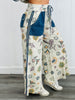 Ecru Mineral Washed Floral Print Pants (Reg & Plus)