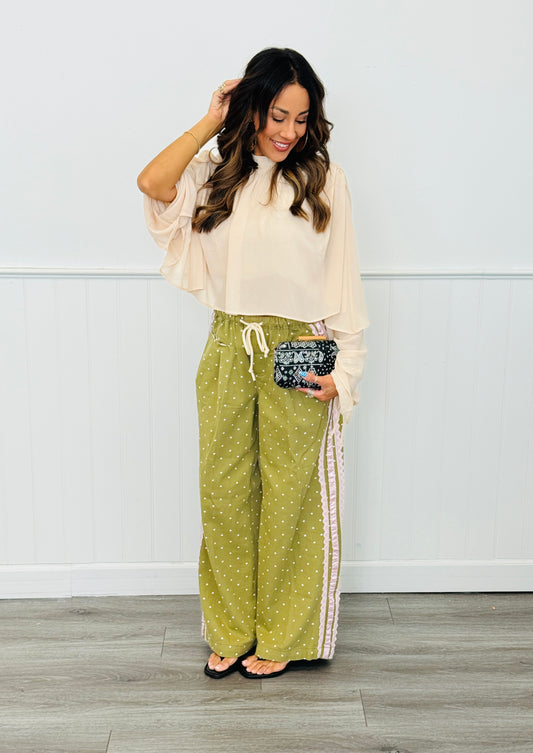 Olive Polka Dot Jogger Pants (Reg.)