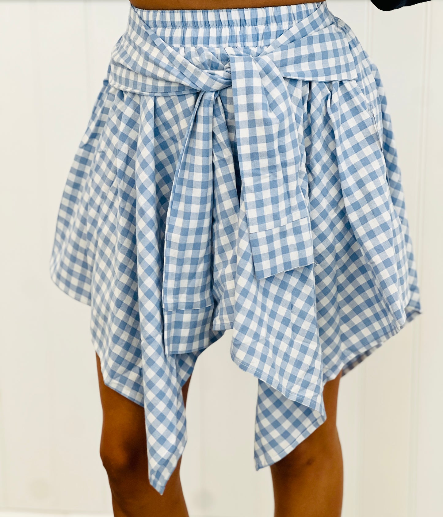 Gingham Asymmetrical Skirt (Reg.)- 4 Colors