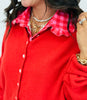 Red/Pink Gingham Ruffle Faux Collar (OS)