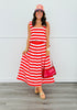 Red/White Stripe Flowy Tank Top (Reg.)