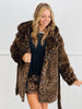 Dark Brown Leopard Faux Fur Hooded Coat (Reg & Plus)