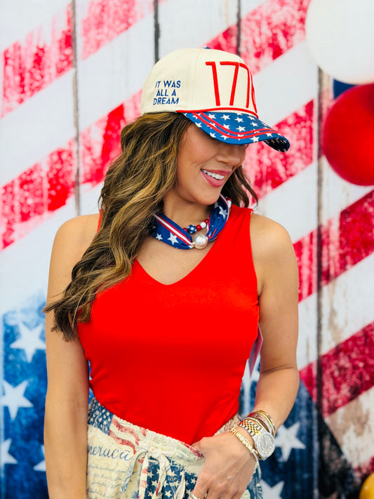 Red Haven V-Neck Bodysuit (Reg. and Plus)