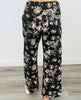Black Floral Print Wide Leg Crop Pants (Reg & Plus)
