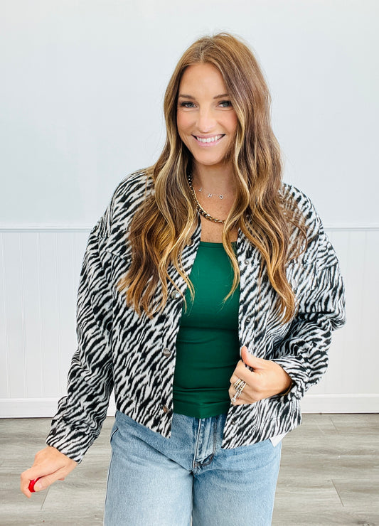 Zebra Print Shacket (Reg.)