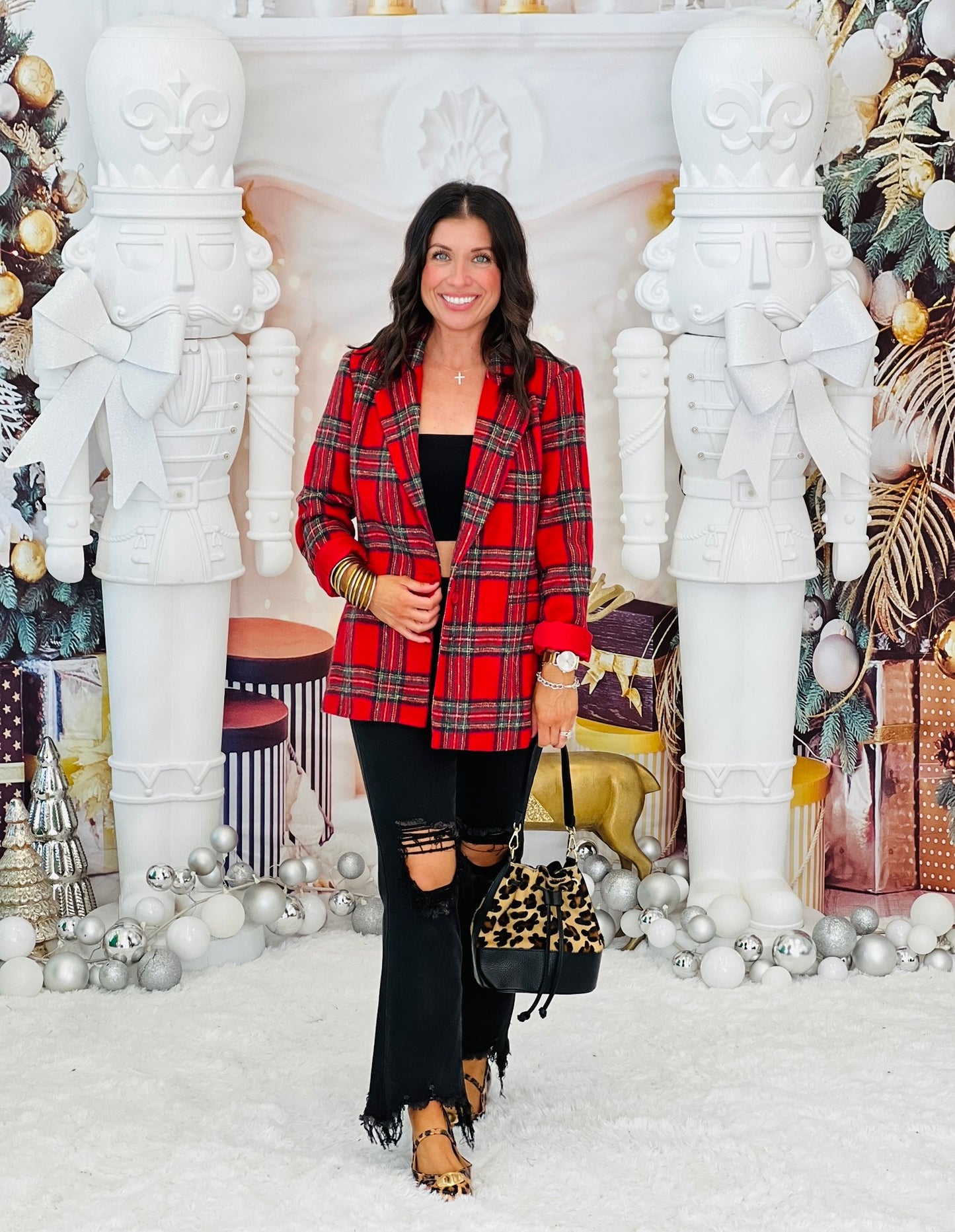 Red/Green Plaid Blazer (Reg. and Plus)