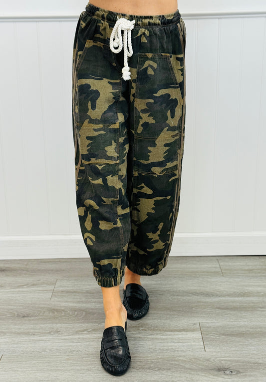 Washed Camo Side Tape Stripe Pants (Reg & Plus)