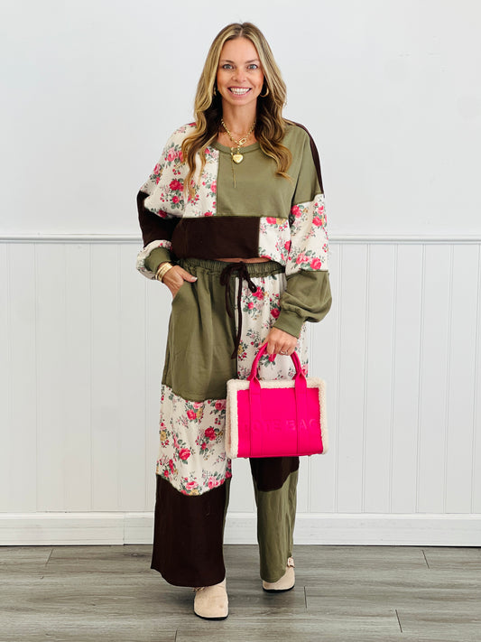 Olive/Brown Color Block Pants (Reg.)