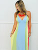 Sky Multi Stripe Panels Maxi Dress (Reg.)
