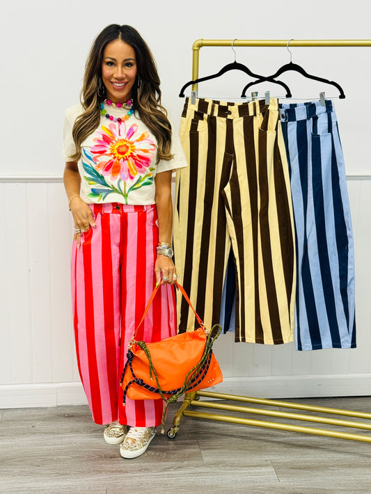 Striped Denim Barrel Pants (Reg.) - 3 Colors