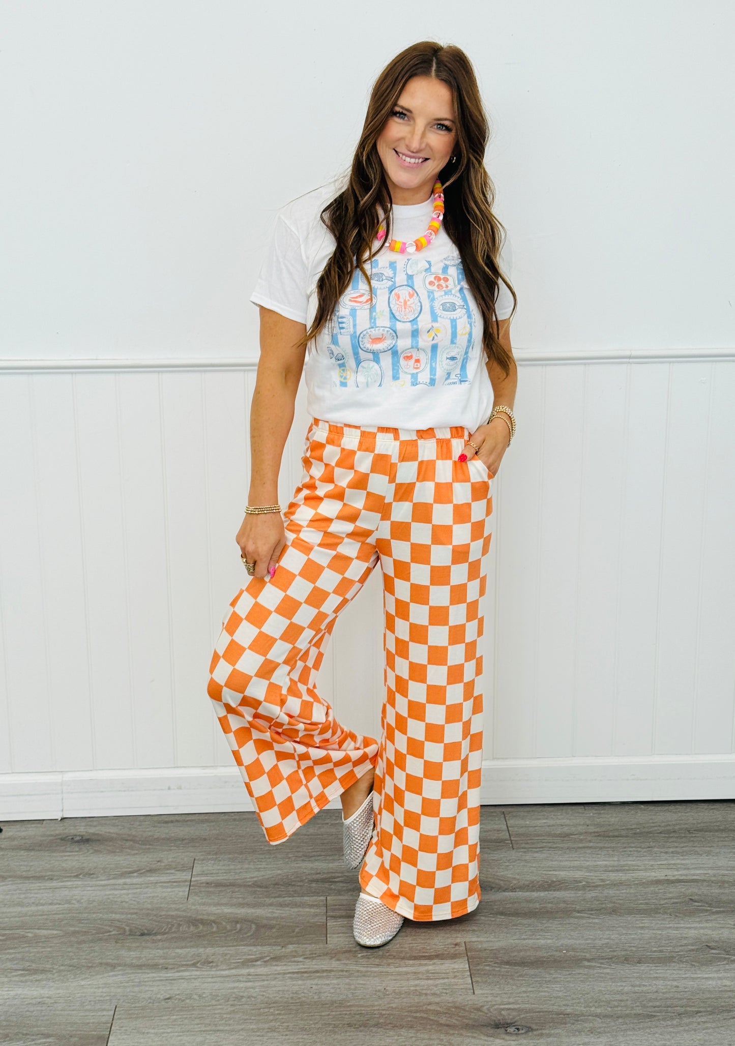 Striped Seafood Platter Tee (Reg. and Plus)