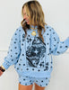 Queen Of Sparkles Pale Blue Polka Dot Logo Sweatshirt (Reg. & Plus)