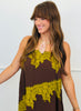 Chocolate Contrast Lace Strappy Maxi Dress (Reg.)