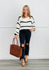 Ivory/Black Striped Sweater (Reg.)