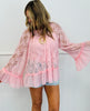 Pink Lace Long Sleeve Blouse (Reg. and Plus)