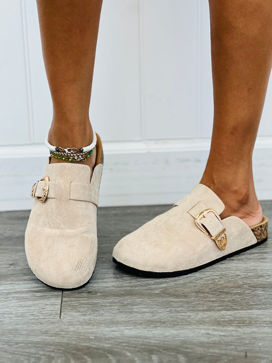 Beige Bring It On Mules