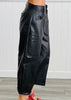 Black Pleather Barrel Pants (Reg.)