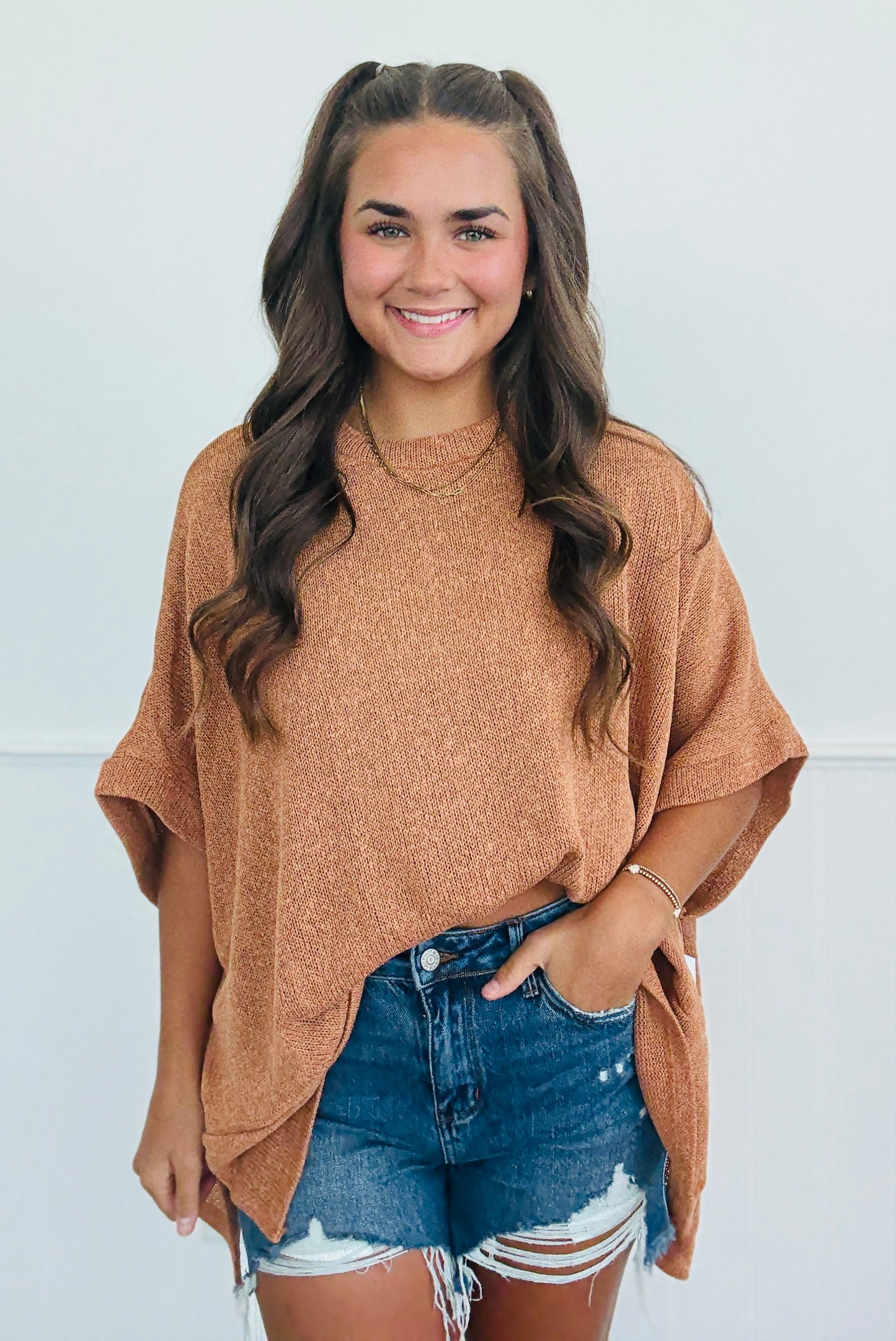 Dear Scarlett Flowy Fit Poncho Top (Reg. and Plus) - 5 Colors