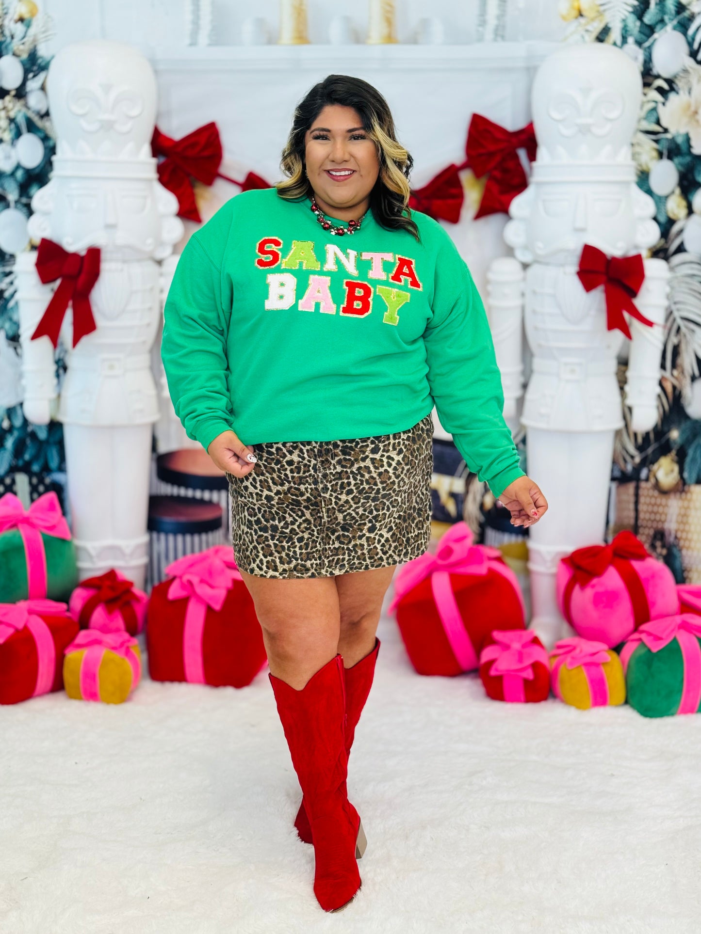 Santa Baby Chenille Sweatshirt (Reg. and Plus)