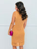 Dusty Apricot Crochet Lace Dress (Reg & Plus)