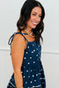 Navy Polka Dot Tiered Midi Dress (Reg.)